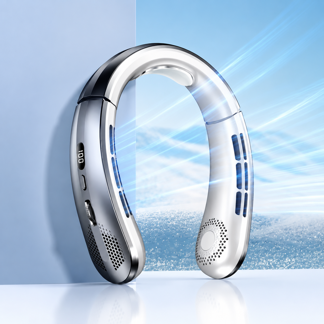 Ventilateur de cou portable, mains libres, rechargeable USB