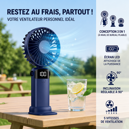 Mini ventilateur portable rechargeable par USB