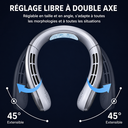 Ventilateur de cou portable, mains libres, rechargeable USB