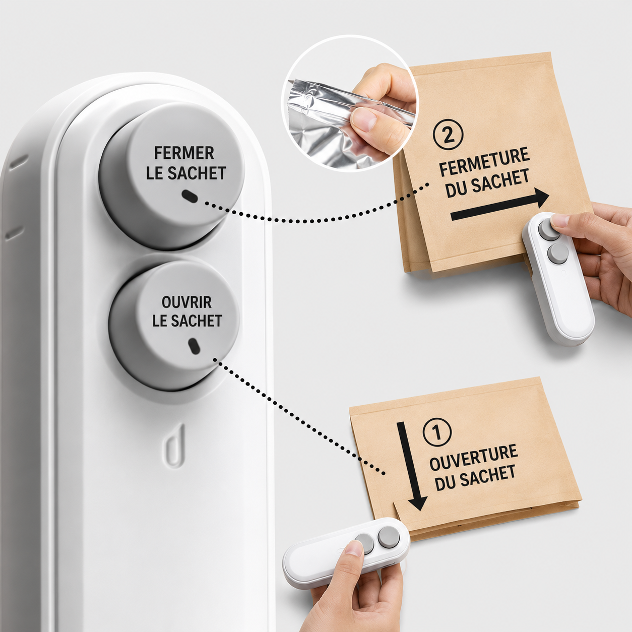 Mini scelleur de sacs,  rechargeable